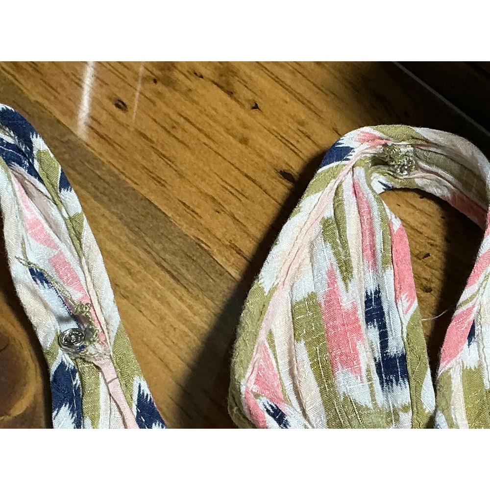 Maeve Anthropologie Pleated Tank Top size 6 Ikat Tribal Print Button Front Boo - Picture 10 of 11